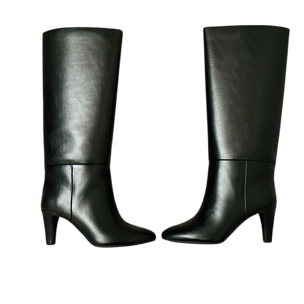 Anne Klein Akarcadia Knee High Dress Boots Black Smooth Size 7m Nwot